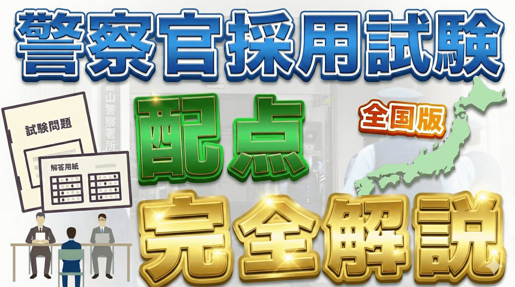 【全国版】警察官採用試験の配点を完全解説！合格ラインの目安と合格戦略