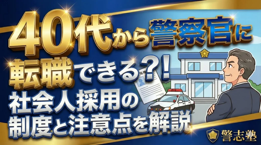 40代から警察官に転職できる？社会人採用の制度と注意点を解説