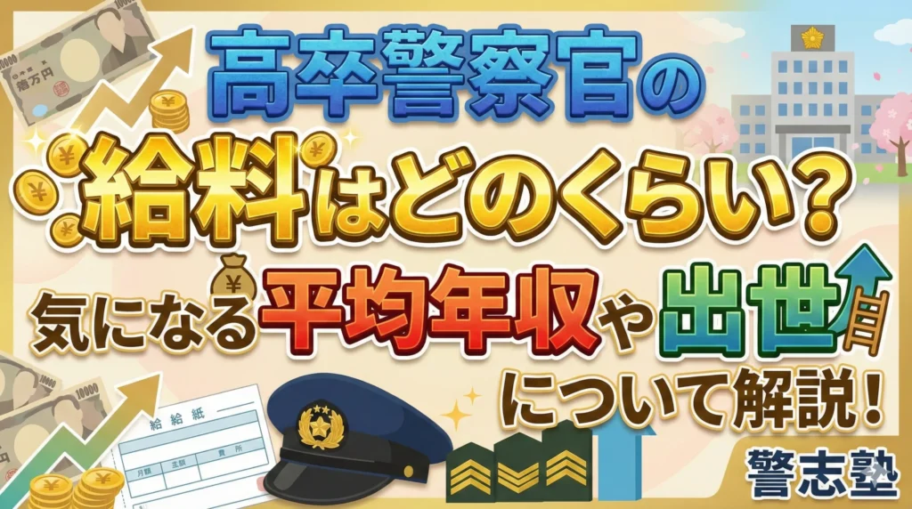 高卒警察官の年収・給料はどれくらい？収入を上げるポイントを徹底解説