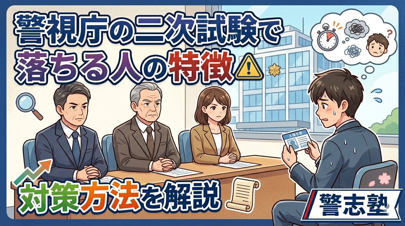 警視庁の二次試験で落ちる人の特徴・対策方法を解説