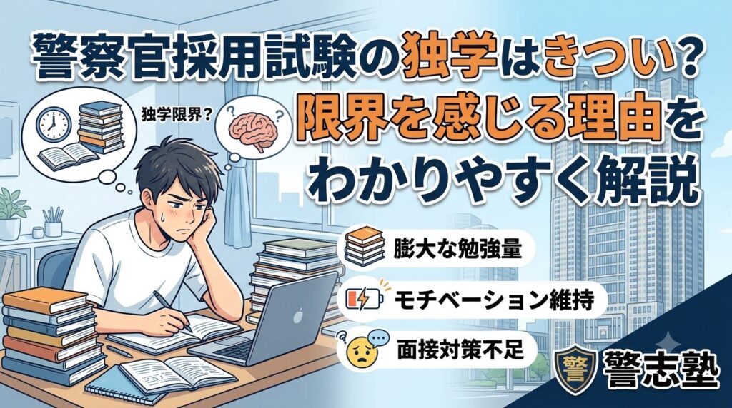 警察官採用試験の独学はきつい？限界を感じる理由をわかりやすく解説