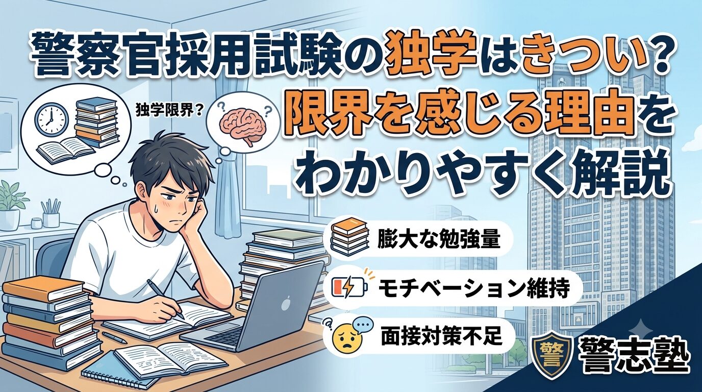 警察官採用試験の独学はきつい？限界を感じる理由をわかりやすく解説