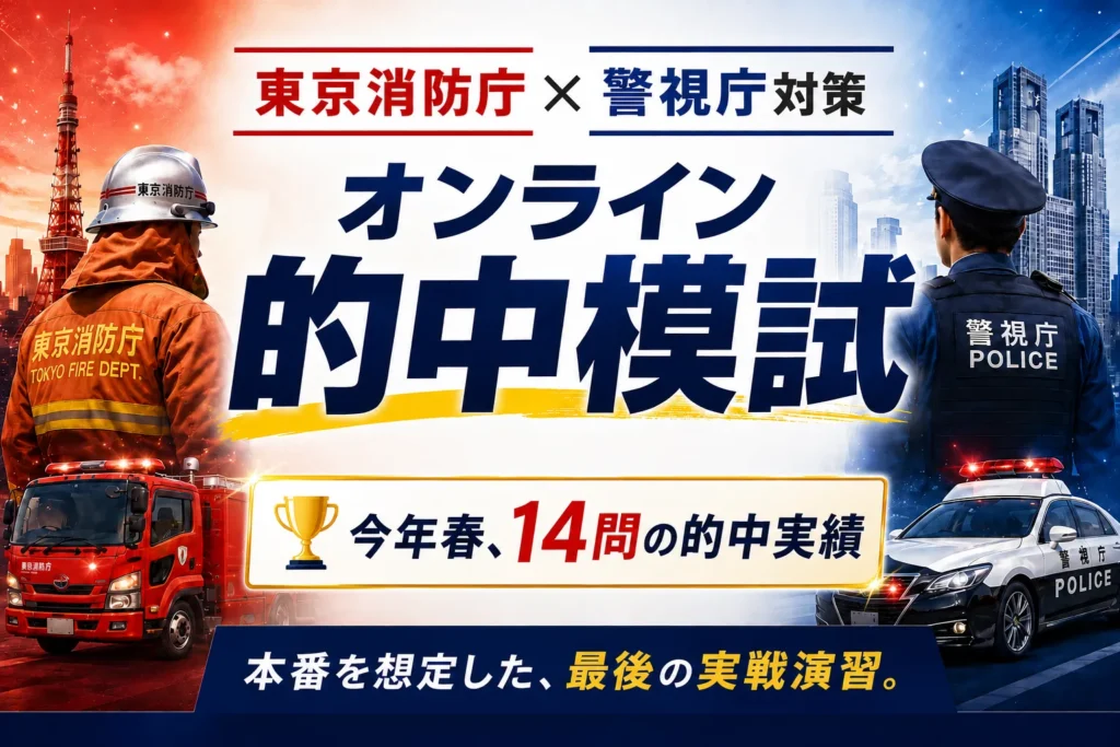 東京消防庁・警視庁・模擬試験・2026的中実績_アイキャッチ